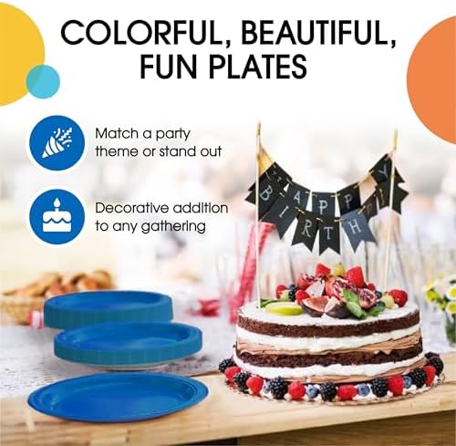 7 in. Dark Blue Paper Plates | 100 Count
