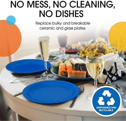 7 in. Dark Blue Paper Plates | 100 Count