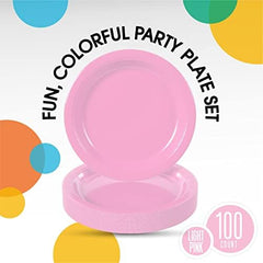 7 in. Pink Paper Plates | 100 Count