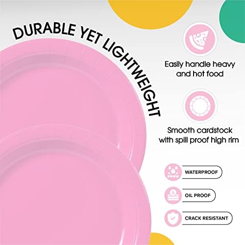 7 in. Pink Paper Plates | 100 Count