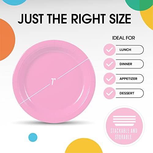 7 in. Pink Paper Plates | 100 Count