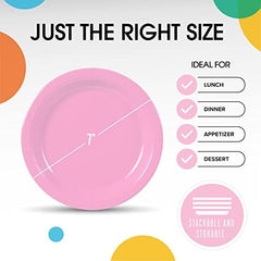 7 in. Pink Paper Plates | 100 Count