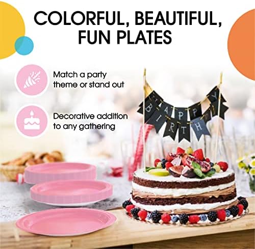7 in. Pink Paper Plates | 100 Count
