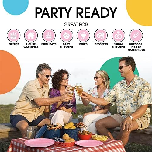 7 in. Pink Paper Plates | 100 Count