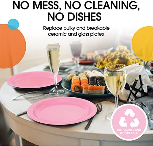 7 in. Pink Paper Plates | 100 Count