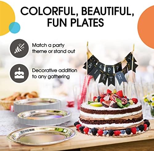 7 in. Reflective Silver Paper Plates | 100 Count