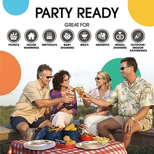 7 in. Reflective Silver Paper Plates | 100 Count