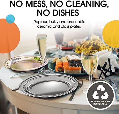 7 in. Reflective Silver Paper Plates | 100 Count