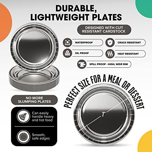 7 in. Reflective Silver Paper Plates | 100 Count