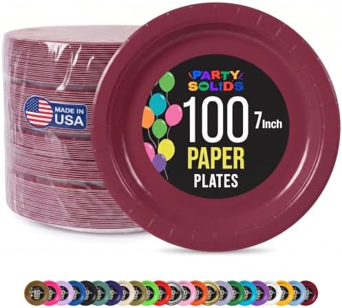 7 in. Burgundy Paper Plates | 100 Count