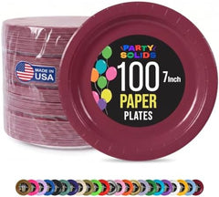 7 in. Burgundy Paper Plates | 100 Count