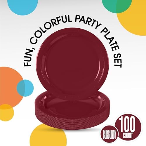 7 in. Burgundy Paper Plates | 100 Count