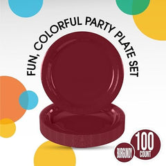 7 in. Burgundy Paper Plates | 100 Count