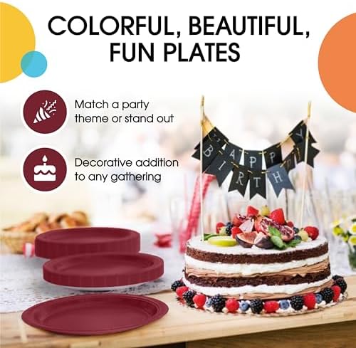 7 in. Burgundy Paper Plates | 100 Count