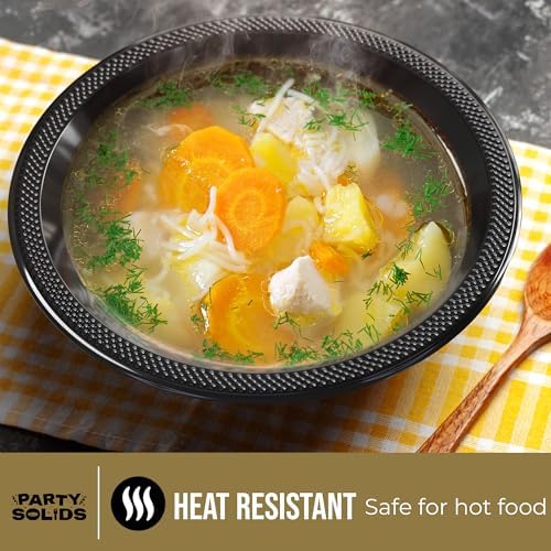 12 Oz. Black Plastic Bowls | 100 Count