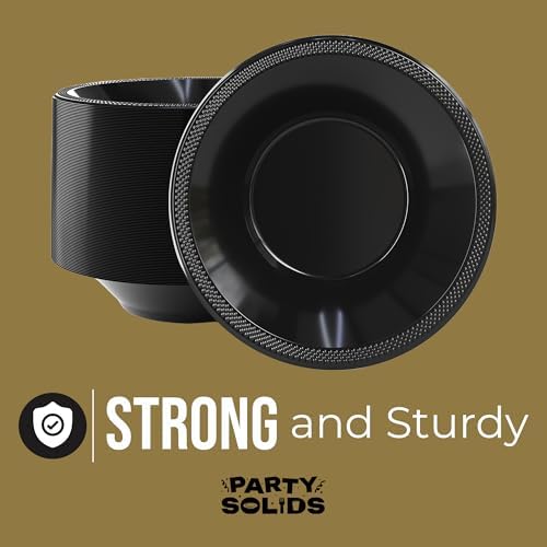 12 Oz. Black Plastic Bowls | 100 Count
