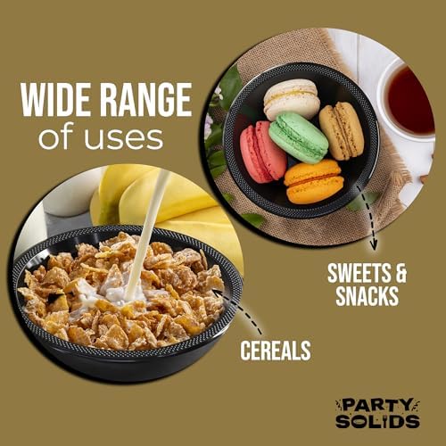 12 Oz. Black Plastic Bowls | 100 Count