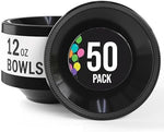 12 Oz. Black Plastic Bowls | 50 Count