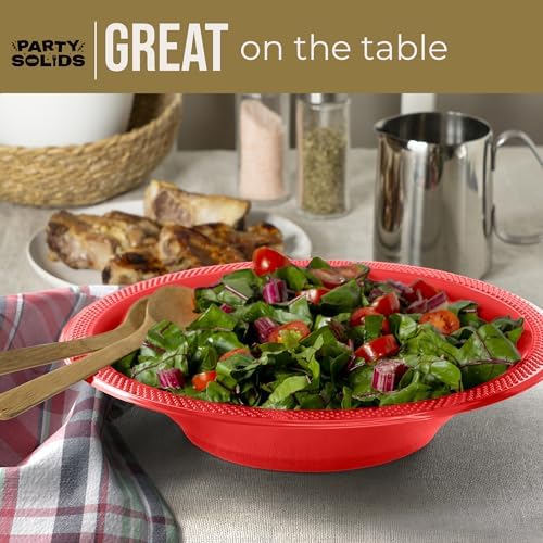 12 Oz. Red Plastic Bowls | 100 Count