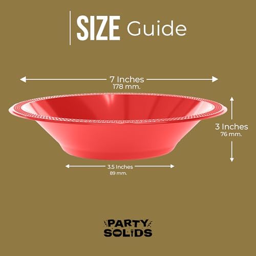 12 Oz. Red Plastic Bowls | 100 Count