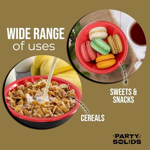 12 Oz. Red Plastic Bowls | 100 Count