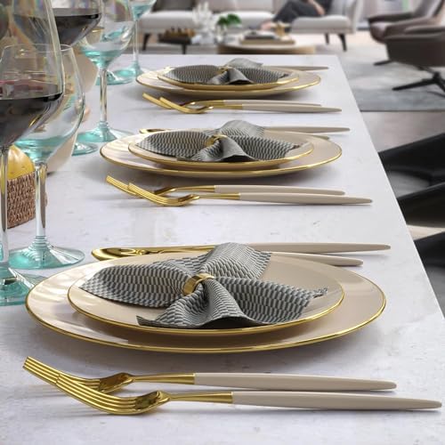 Trendables Cutlery Combo Ivory/Gold | 120 Count