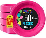 10 in. Cerise Plastic Plates | 50 Count