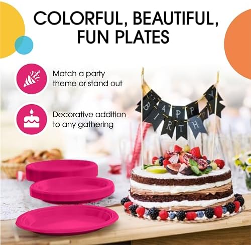 10 in. Cerise Plastic Plates | 50 Count