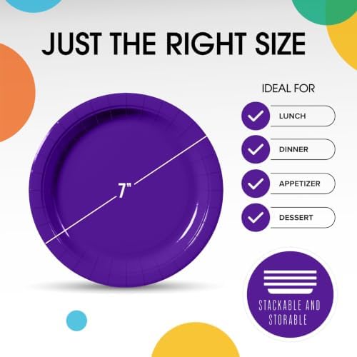 7 in. Purple Paper Plates | 50 Ct.