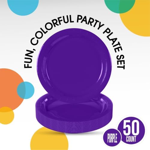 7 in. Purple Paper Plates | 50 Ct.
