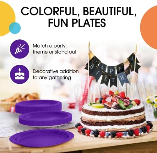 7 in. Purple Paper Plates | 50 Ct.