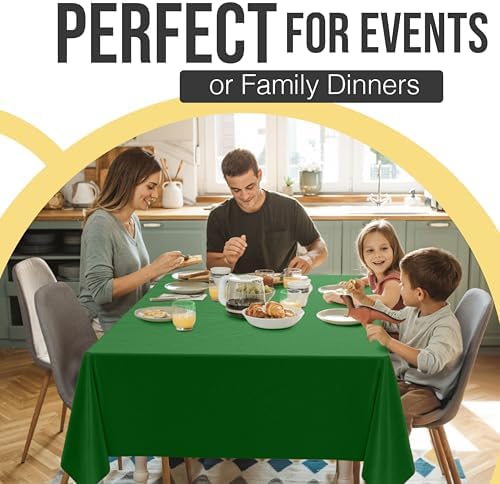 Premium Emerald Green Plastic Table Covers | 12 Pack | 54 in. x 108 in.