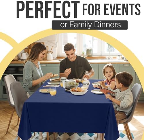 Premium Navy Blue Plastic Table Covers | 12 Pack | 54 in. x 108 in.