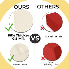 Premium Ivory Plastic Table Covers | 54 in. x 108 in. | 12 Count