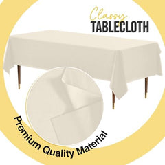 Premium Ivory Plastic Table Covers | 54 in. x 108 in. | 12 Count