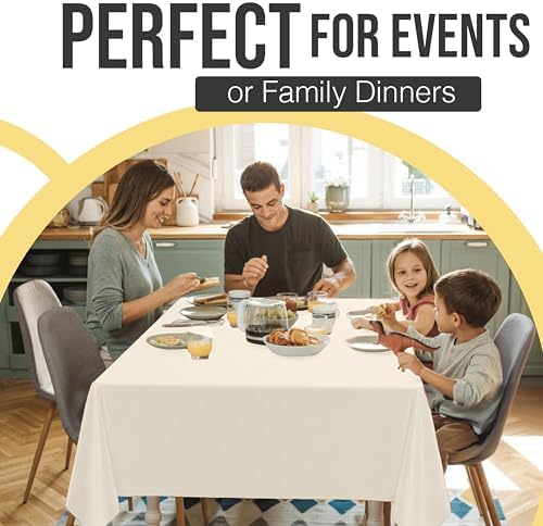Premium Ivory Plastic Table Covers | 54 in. x 108 in. | 12 Count