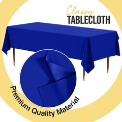 Premium Dark Blue Plastic Table Covers | 12 Pack | 54 in. x 108 in.