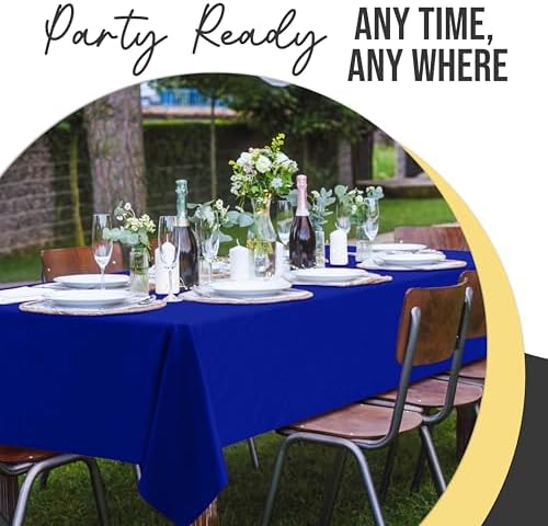 Premium Dark Blue Plastic Table Covers | 12 Pack | 54 in. x 108 in.