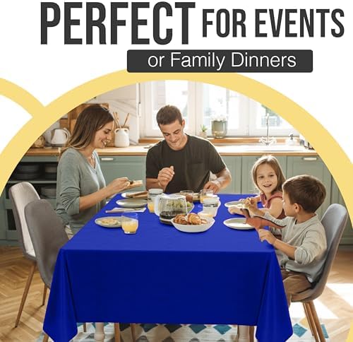 Premium Dark Blue Plastic Table Covers | 12 Pack | 54 in. x 108 in.