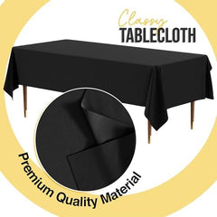 Premium Black Plastic Table Covers | 12 Count | 54 in. x 108 in.