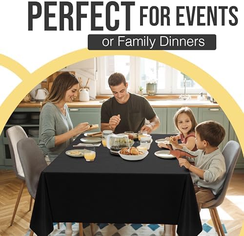 Premium Black Plastic Table Covers | 12 Count | 54 in. x 108 in.