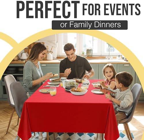 Premium Red Plastic Table Covers | 12 Pack | 54 in. x 108 in.
