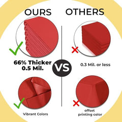 Premium Round Red Plastic Table Covers | 12 Pack | 84 in.