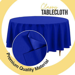 Premium Round Dark Blue Plastic Table Covers | 12 Pack | 84 in.