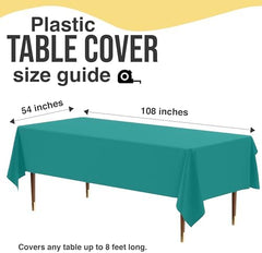 Premium Teal Plastic Table Covers | 12 Pack | 54 in. x 108 in.