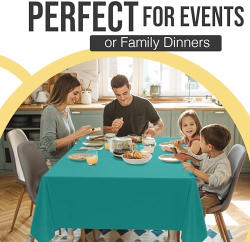 Premium Teal Plastic Table Covers | 12 Pack | 54 in. x 108 in.