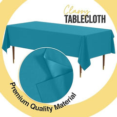 Premium Turquoise Plastic Table Covers | 12 Pack | 54 in. x 108 in.