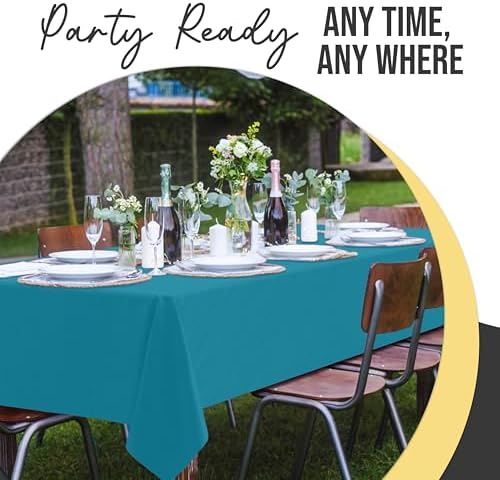 Premium Turquoise Plastic Table Covers | 12 Pack | 54 in. x 108 in.