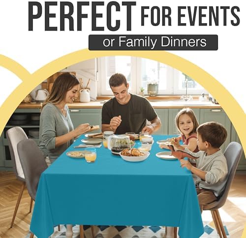 Premium Turquoise Plastic Table Covers | 12 Pack | 54 in. x 108 in.