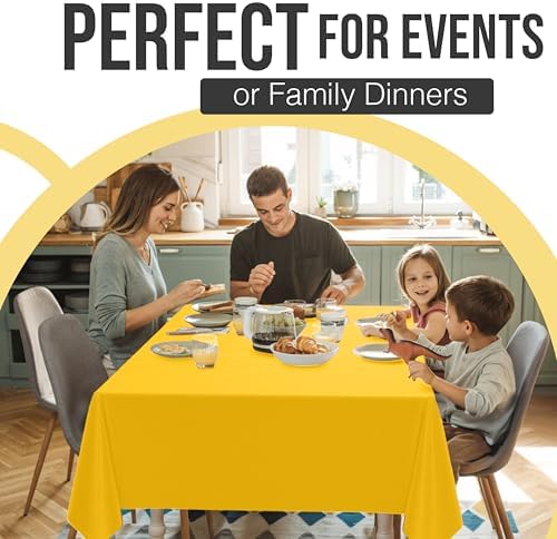 Premium Yellow Plastic Table Covers | 12 Pack | 54 in. x 108 in.